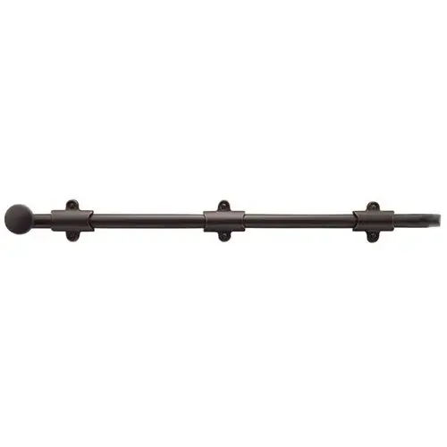 24" Surface Bolt with 3 Strikes Bright Nickel Finish 24" Surface Bolt with 3 Strikes Bright Nickel Finish