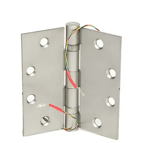 Electrified Hinge, 4.5" x 4.5" (4545), Wires 6/26 Gauge, 5-Knuckle, Ball Bearing, Standard Weight, Steel Base, (Fire-Rated), 693/L1 Black Electrified Hinge, 4.5" x 4.5" (4545), Wires 6/26 Gauge, 5-Knuckle, Ball Bearing, Standard Weight, Steel Base, (Fire-Rated), 693/L1 Black