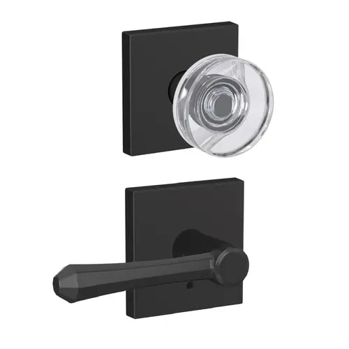 Schlage Custom FC21DAWCOL622DMPCAM Dawes Glass Knob with Collins Rose ...