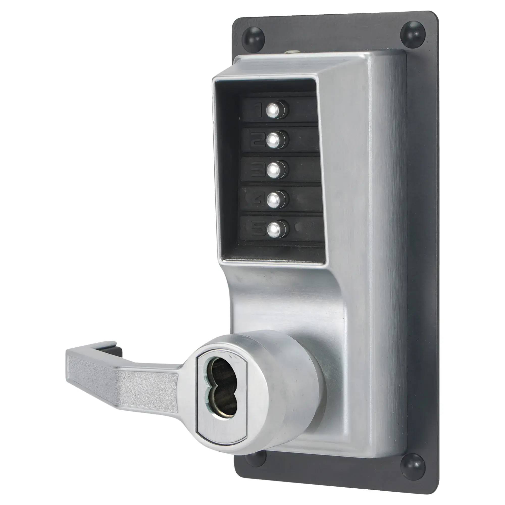 DORMA LH Exit Trim Lever Lock with Combination and Key Override Less SFIC - Satin Chrome LLP1020B-26D-41 DORMA LH Exit Trim Lever Lock with Combination and Key Override Less SFIC - Satin Chrome LLP1020B-26D-41