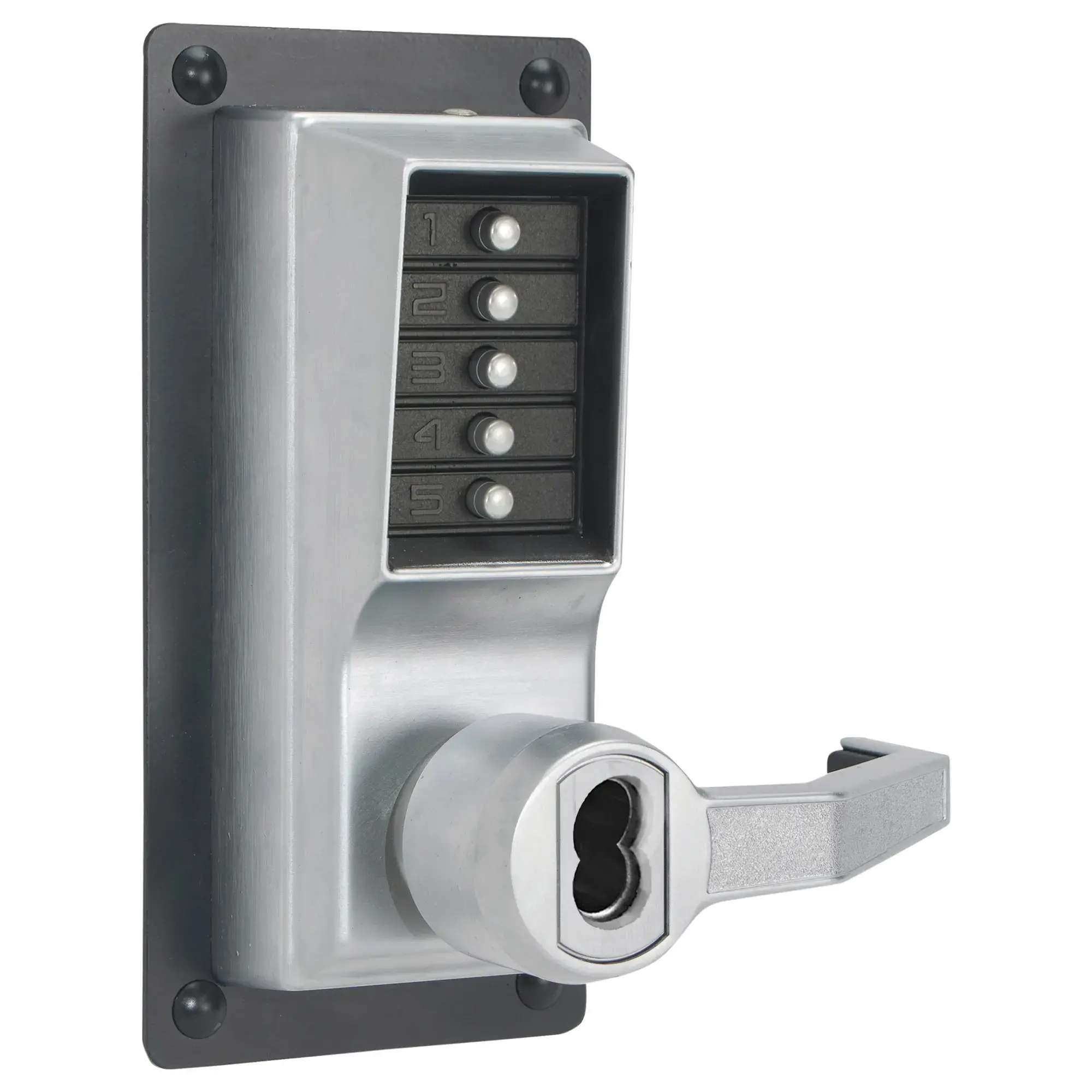 DORMA RH Exit Trim Lever Lock with Combination and Key Override Less SFIC - Satin Chrome LRP1020B-26D-41 DORMA RH Exit Trim Lever Lock with Combination and Key Override Less SFIC - Satin Chrome LRP1020B-26D-41