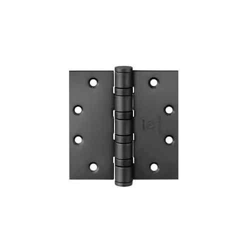 5" x 4-1/2" Square Corner Heavy Weight 5 Knuckle Ball Bearing Hinge Black Suede Powder Coat Finish 5" x 4-1/2" Square Corner Heavy Weight 5 Knuckle Ball Bearing Hinge Black Suede Powder Coat Finish