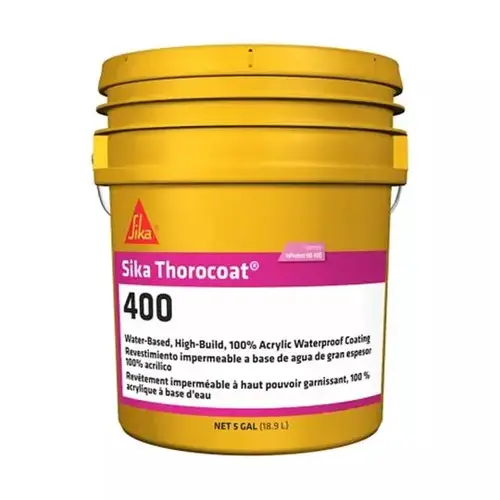 Thorocoat 400 Water-Based 100% Acrylic Waterproof Coating - Smooth Neutral Tint Base - 5 Gallon Pail Thorocoat 400 Water-Based 100% Acrylic Waterproof Coating - Smooth Neutral Tint Base - 5 Gallon Pail