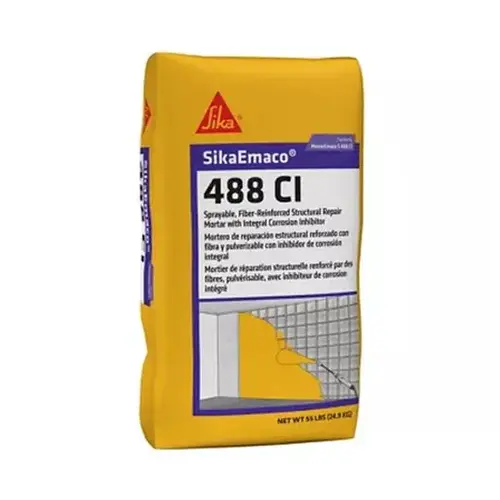 SikaEmaco 488 CI Structural Repair Mortar with Corrosion Inhibitor - 55 Lb. Bag SikaEmaco 488 CI Structural Repair Mortar with Corrosion Inhibitor - 55 Lb. Bag