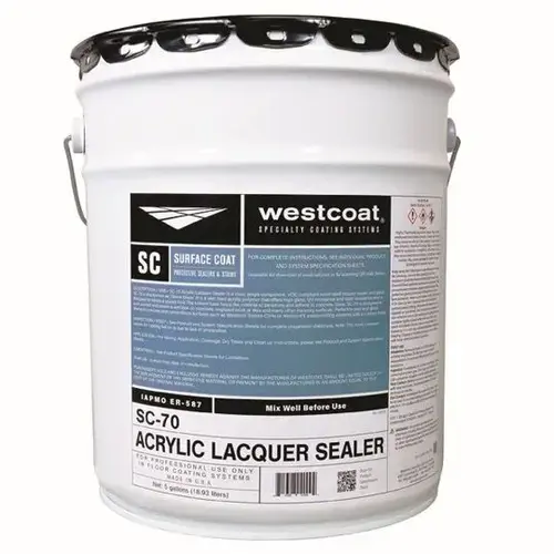 SC-70 Acrylic Lacquer Sealer - 5 Gallon Pail Clear SC-70 Acrylic Lacquer Sealer - 5 Gallon Pail Clear