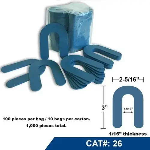 Horseshoe Shims #26 - 1/16" x 2-5/16" x 3" - 1000/Case Horseshoe Shims #26 - 1/16" x 2-5/16" x 3" - 1000/Case