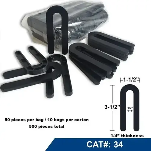 Horseshoe Shims #34 - 1/4" x 1-1/2" x 3-1/2" - 500/Case Horseshoe Shims #34 - 1/4" x 1-1/2" x 3-1/2" - 500/Case