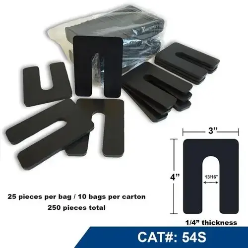 Horseshoe Shims #54S - 1/4" x 3" x 4" - 250/Case Horseshoe Shims #54S - 1/4" x 3" x 4" - 250/Case