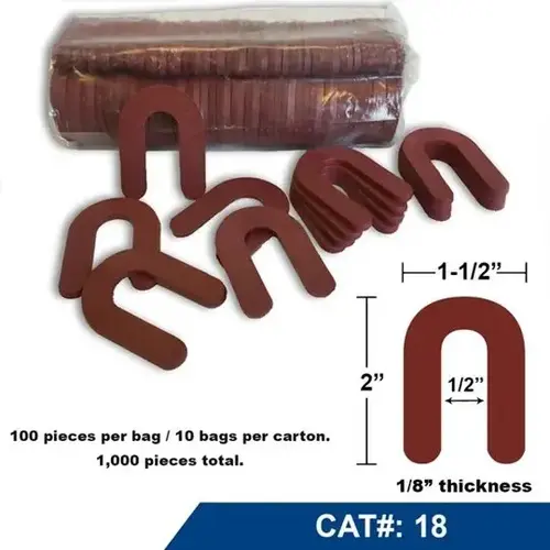 Horseshoe Shims #18 - 1/8" x 1-1/2" x 2" - 1000/Case Horseshoe Shims #18 - 1/8" x 1-1/2" x 2" - 1000/Case
