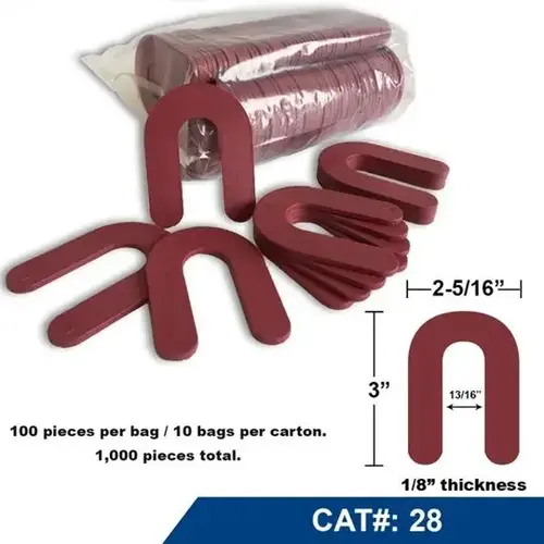 Horseshoe Shims #28 - 1/8" x 2-5/16" x 3" - 1000/Case Horseshoe Shims #28 - 1/8" x 2-5/16" x 3" - 1000/Case