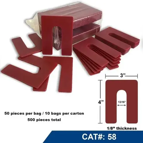 Horseshoe Shims #58 - 1/8" x 3" x 4" - 500/Case Horseshoe Shims #58 - 1/8" x 3" x 4" - 500/Case