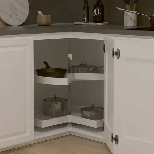 Kidney-shaped Susan with 2 Shelves Kidney-shaped Susan with 2 Shelves