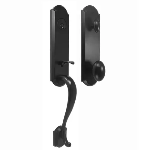 Mansion Single Cylinder Handle set with Julienne Knob in the Matte Black Finish Mansion Single Cylinder Handle set with Julienne Knob in the Matte Black Finish