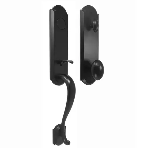 Mansion Dummy Handle set with Julienne Knob in the Matte Black Finish Mansion Dummy Handle set with Julienne Knob in the Matte Black Finish