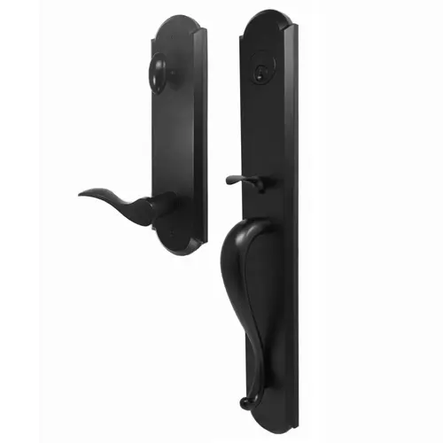Philbrook Single Cylinder Handle set with Right Hand Bordeau lever in the Matte Black Finish Philbrook Single Cylinder Handle set with Right Hand Bordeau lever in the Matte Black Finish