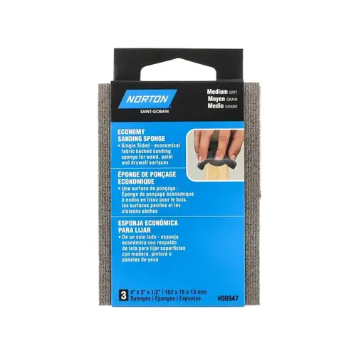 Norton 07660700947 Specialty Abrasive Sponge, 4 in W, 3 in L, 1/2 in Thick Norton 07660700947 Specialty Abrasive Sponge, 4 in W, 3 in L, 1/2 in Thick