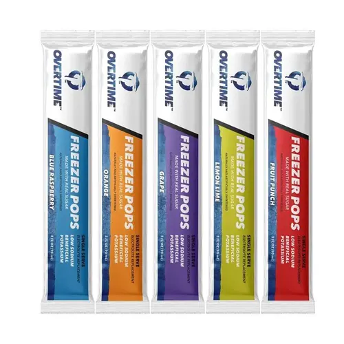 Overtime Freezer Pops Variety Pack, Fruit Punch, Grape, Lemon-Lime, Orange, Raspberry Blue, 3 oz - pack of 150 Overtime Freezer Pops Variety Pack, Fruit Punch, Grape, Lemon-Lime, Orange, Raspberry Blue, 3 oz - pack of 150