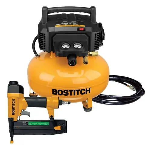 6 Gallon Pancake Air Compressor Kit with 18 Gauge Brad Nailer 6 Gallon Pancake Air Compressor Kit with 18 Gauge Brad Nailer