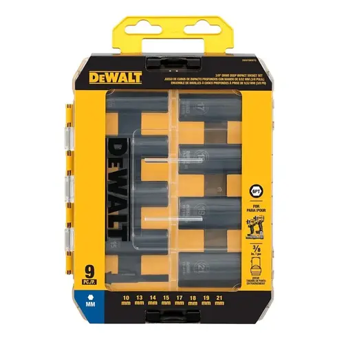 DEWALT 6-Point Impact Socket Set, Steel, Manganese Phosphate-Coated DEWALT 6-Point Impact Socket Set, Steel, Manganese Phosphate-Coated