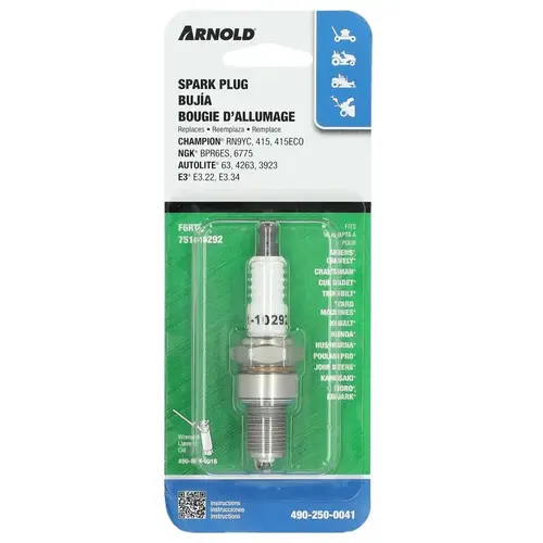 NGK BPR6ES Spark Plug, 0.9 mm Fill Gap, 14 mm Thread, 13/16 in Hex NGK BPR6ES Spark Plug, 0.9 mm Fill Gap, 14 mm Thread, 13/16 in Hex