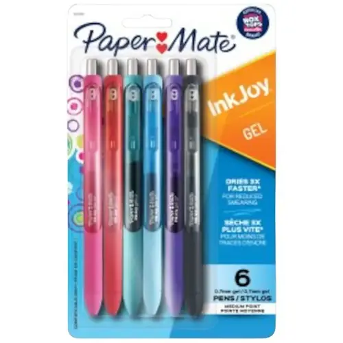 Paper Mate Pen, Retractable, 0.7 mm, Ball Point, Assorted Ink, Gel-Based Ink, Rubberized Grip Paper Mate Pen, Retractable, 0.7 mm, Ball Point, Assorted Ink, Gel-Based Ink, Rubberized Grip