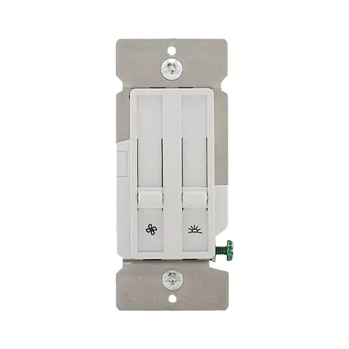 Eaton Dimmer and Fan Speed Controller, 1 -Pole, 120 V, White Eaton Dimmer and Fan Speed Controller, 1 -Pole, 120 V, White