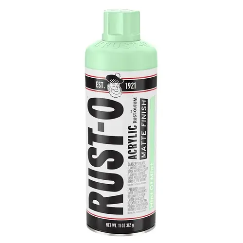 Rust-Oleum Rust-O Artist Paint, Matte, Hint of Mint, 11 oz Aerosol Can Rust-Oleum Rust-O Artist Paint, Matte, Hint of Mint, 11 oz Aerosol Can