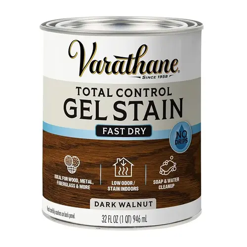 Varathane Total Control Stain, Dark Walnut, Gel, Paste, 1 qt Varathane Total Control Stain, Dark Walnut, Gel, Paste, 1 qt