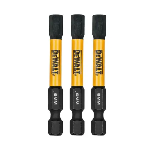 DEWALT Insert Bit, 6 mm Drive, Hex Drive, 1/4 in Shank, Hex Shank, 2-1/4 in L, Steel DEWALT Insert Bit, 6 mm Drive, Hex Drive, 1/4 in Shank, Hex Shank, 2-1/4 in L, Steel