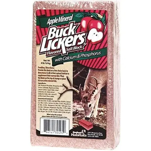 Buck Lickers 4 Lb. Flavored Salt Block With Calcium & Phosphorous Buck Lickers 4 Lb. Flavored Salt Block With Calcium & Phosphorous