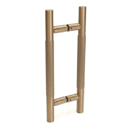 Knurled 12" Back-to-Back Ladder Handle - 8" Center-to-Center - Brushed Bronze Knurled 12" Back-to-Back Ladder Handle - 8" Center-to-Center - Brushed Bronze
