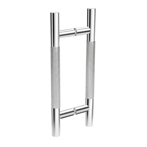 Knurled 12" Back-to-Back Ladder Handle - 8" Center-to-Center - Polished Chrome Knurled 12" Back-to-Back Ladder Handle - 8" Center-to-Center - Polished Chrome