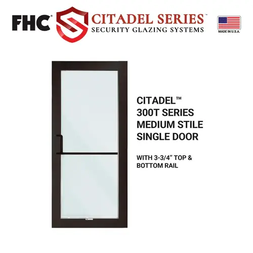 Citadel Series Custom Medium Stile Single Door - Black Bronze Anodized Citadel Series Custom Medium Stile Single Door - Black Bronze Anodized