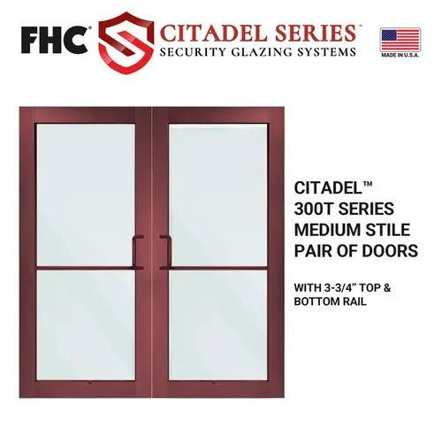 Citadel Series Custom Medium Stile Pair of Doors - Custom Powder Coat Citadel Series Custom Medium Stile Pair of Doors - Custom Powder Coat