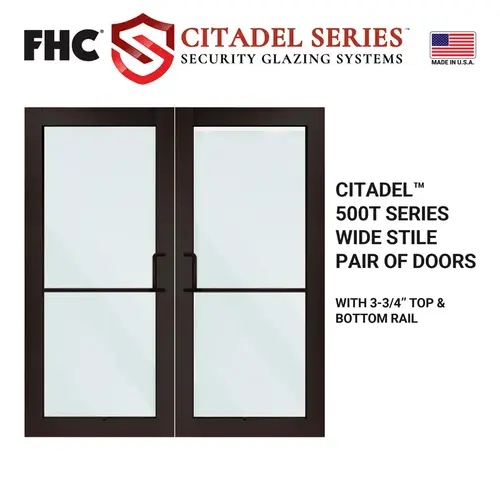 Citadel Series Custom Wide Stile Pair of Doors - Black Bronze Anodized Citadel Series Custom Wide Stile Pair of Doors - Black Bronze Anodized