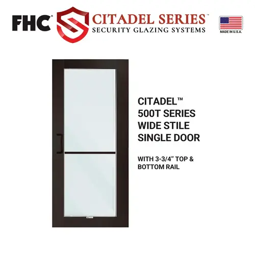 Citadel Series Custom Wide Stile Single Door - Black Bronze Anodized Citadel Series Custom Wide Stile Single Door - Black Bronze Anodized