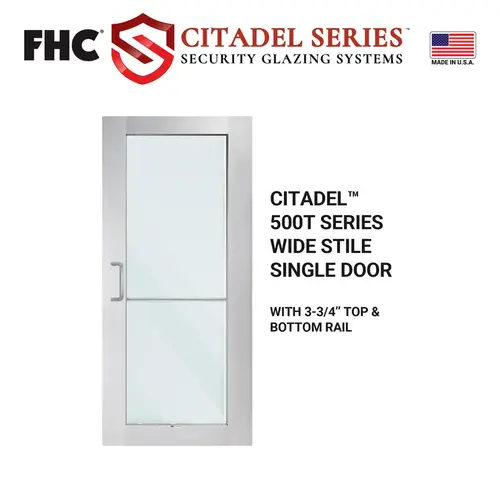 Citadel Series Custom Wide Stile Single Door - Satin Anodized Citadel Series Custom Wide Stile Single Door - Satin Anodized