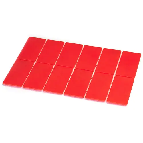 1/8" Thick Shim 2" x 4" Plastic Flat Plate Shims, Red Finish 1/8" Thick Shim 2" x 4" Plastic Flat Plate Shims, Red Finish