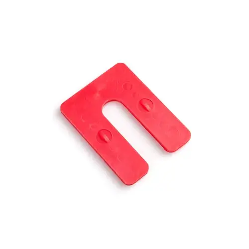 1/8" x 3" x 4" Interlocking Plastic Horseshoe Shims, Red Finish 1/8" x 3" x 4" Interlocking Plastic Horseshoe Shims, Red Finish