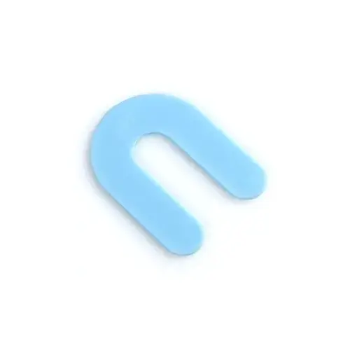 1/16" x 1-1/2" x 2" Plastic Horseshoe Shims, Blue Finish 1/16" x 1-1/2" x 2" Plastic Horseshoe Shims, Blue Finish