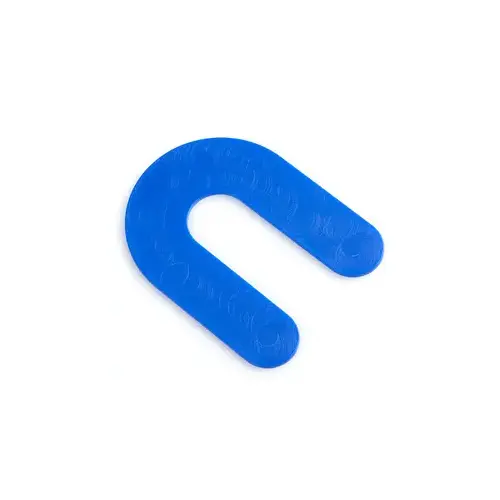 1/16" x 2-5/16" x 3 Plastic Horseshoe Shims, Blue Finish 1/16" x 2-5/16" x 3 Plastic Horseshoe Shims, Blue Finish