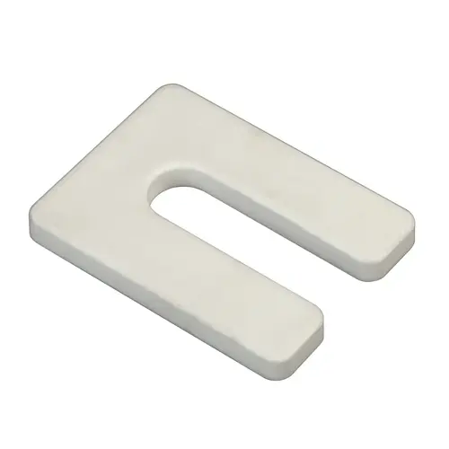 3/8" x 3" x 4" Plastic Horseshoe Shims, White Finish 3/8" x 3" x 4" Plastic Horseshoe Shims, White Finish