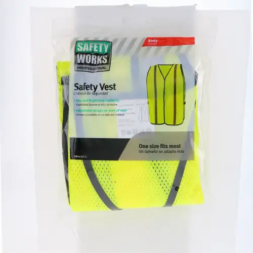 Hi Vis Lime Adjustable General Purpose Safety Vest, 1 Size Fits Most Hi Vis Lime Adjustable General Purpose Safety Vest, 1 Size Fits Most