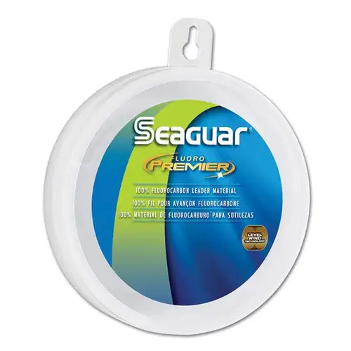 Fluorocarbon Premier Leader Material, 100Lb Fluorescent Clear/Blue Fluorocarbon Premier Leader Material, 100Lb Fluorescent Clear/Blue