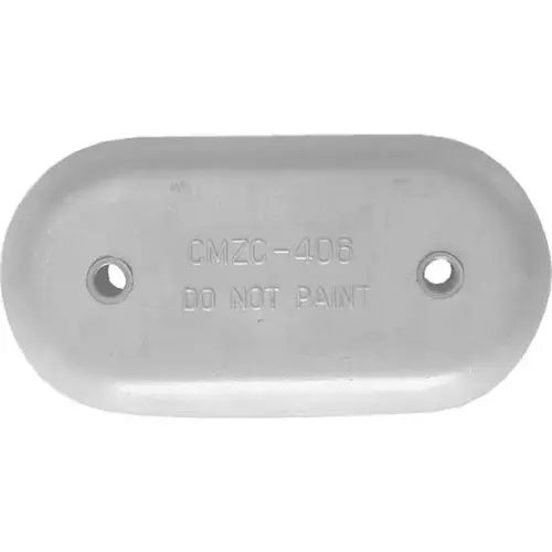 Hull Anode, 8 5/8"L x 4 1/4"W, 1" Thick, 1/2" Dia., 5" Hole Spacing, Aluminum Hull Anode, 8 5/8"L x 4 1/4"W, 1" Thick, 1/2" Dia., 5" Hole Spacing, Aluminum
