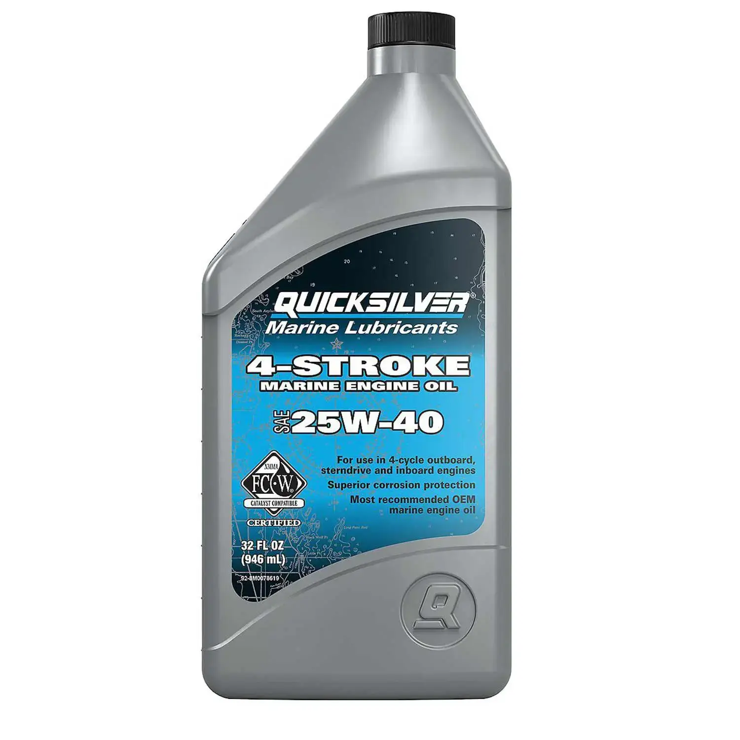 Quicksilver 25W-40 Marine Engine Oil 1 Quart 8M0078619