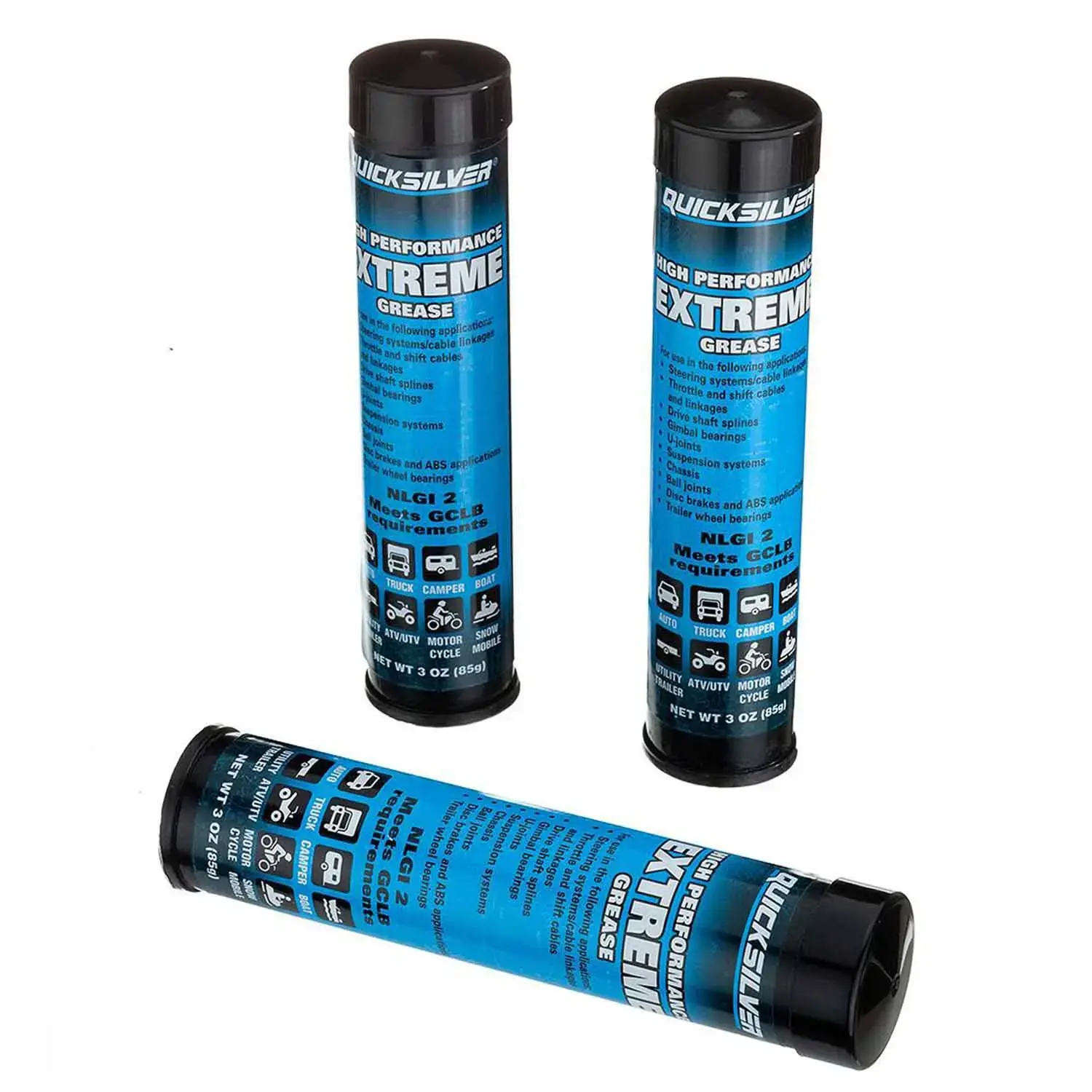 Quicksilver High Performance Extreme Grease/Lubricant with PTFE 3-Oz. Cartridges Pack of 3 8M0071837