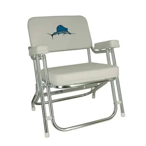 Aluminum Folding Deck Chair White Aluminum Folding Deck Chair White