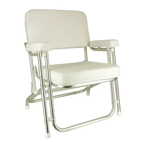 Aluminum Folding Deck Chair White Aluminum Folding Deck Chair White