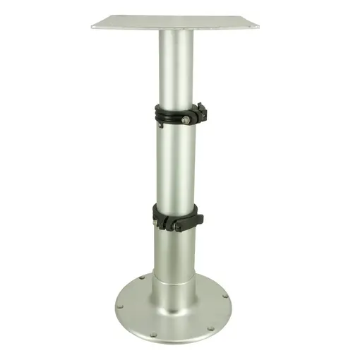 14" - 28" Anodized Air-Powered 3-Stage Table Pedestal Silver 14" - 28" Anodized Air-Powered 3-Stage Table Pedestal Silver
